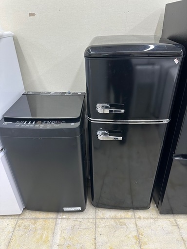 自社配送設置無料　 ブラック家電セット 洗濯機　ハイセンス おしゃれ 高年式