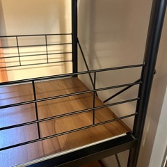 キッチン　　収納　ステイン　アイアン ラック　木目　レトロ　の画像