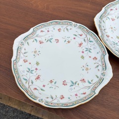 【Noritake ノリタケ】 花更紗 大皿 パーティープレート 2枚セット 直径約28cm　ボーンチャイナの画像