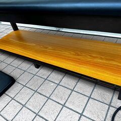 棚付き長ベンチ W1200 ダークブラウン色の画像