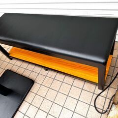 棚付き長ベンチ W1200 ダークブラウン色の画像