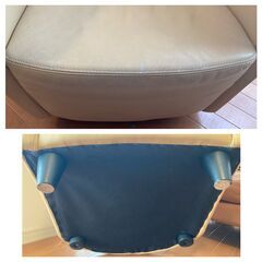 レザーチェア　一人用　ベージュ　※レザーひび、ハゲありの画像