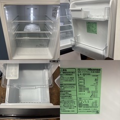 I588 🌈 2021年製♪ Hisense 冷蔵庫 (134L) 2ドア ⭐ 動作確認済 ⭐ クリーニング済の画像