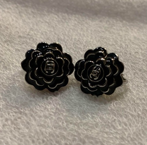 至急‼️CHANEL イヤリング ブラック　シルバー　ヴィンテージ　coco