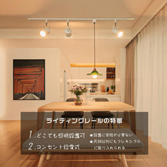 ダクトレール コンセント 1.5m スイッチ付き（白）の画像