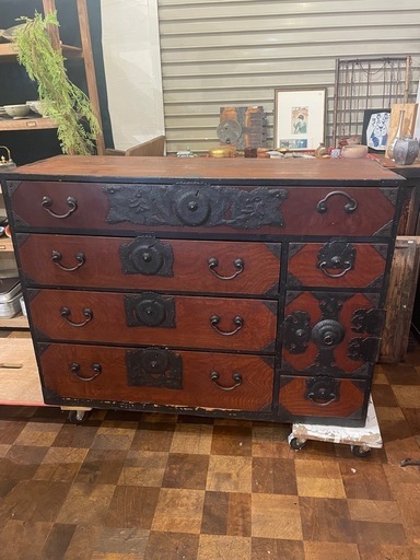時代箪笥 仙台箪笥 鍵付き　アンティーク コレクション 古家具