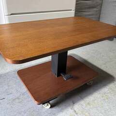 OHYAMA オーヤマ昇降式リビングテーブル、フリーテーブル、幅120cm、Used/キレイの画像