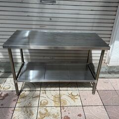①【中古】作業台/ステンレス作業台 幅120×奥60×高さ83 厨房 居酒屋 料理 キッチン インテリアの画像