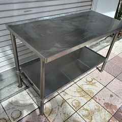 ①【中古】作業台/ステンレス作業台 幅120×奥60×高さ83 厨房 居酒屋 料理 キッチン インテリアの画像
