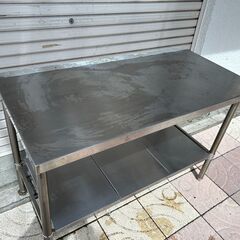 ①【中古】作業台/ステンレス作業台 幅120×奥60×高さ83 厨房 居酒屋 料理 キッチン インテリアの画像
