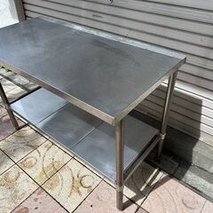 ①【中古】作業台/ステンレス作業台 幅120×奥60×高さ83 厨房 居酒屋 料理 キッチン インテリアの画像