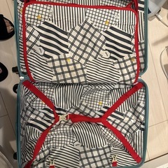 スーツケース　水色　鍵なしの画像