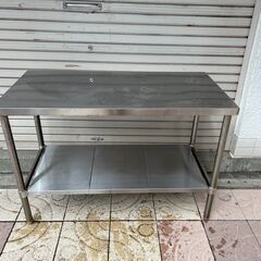 2【中古】作業台/ステンレス作業台 幅120×奥60×高さ83 厨房 居酒屋 料理 キッチン インテリアの画像