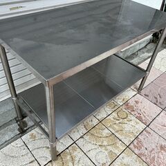 2【中古】作業台/ステンレス作業台 幅120×奥60×高さ83 厨房 居酒屋 料理 キッチン インテリアの画像