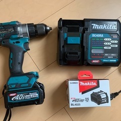 Makita XGT 40V 電動ドリル 2.5Ah 2個セットの画像