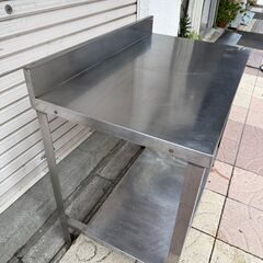 【中古】作業台/ステンレス作業台 幅90×奥55×高さ80 厨房 居酒屋 料理 キッチン インテリア バックガードの画像