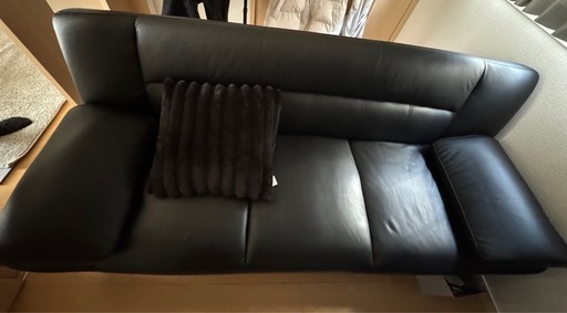 合皮3人がけソファベッド