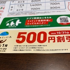 ちきゅうのにわ 　500円割引券 　3枚の画像