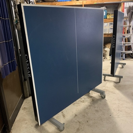 【中古】CASSAR 折りたたみ卓球台 青　※要現物確認