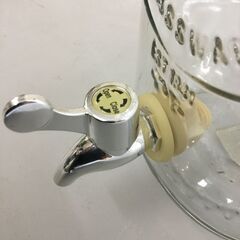 🍀【美品】ガラス ジャグ キーパー ドリンクサーバー 蛇口付き 透明の画像