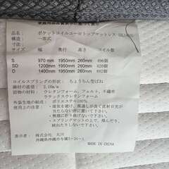 ダブルベッドのマットレスの画像