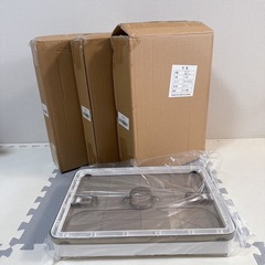 【新品未使用】収納ボックス 収納ケース 折りたたみコンテナ 蓋 扉 白 3段 衣装ケース Sの画像