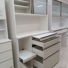 リユースのサカイ栃木店★ジモティ割あり★ シギヤマ家具 食器棚 ホワイト W120.5×D48×H200 クリーニング済み TC10807の画像