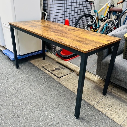 《売約済》【武蔵小山店】 木製テーブル デスク 作業台 ワークデスク ダイニングテーブル インダストリアル アイアン脚 スチール脚 ヴ