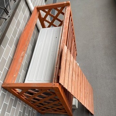 木製 室外機カバーの画像