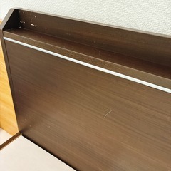 ニトリ　収納付き　ダークブラウン　シングルベッドの画像