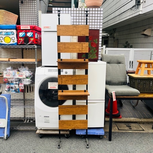 《売約済》【武蔵小山店】 突っ張りラック 突っ張り棚 ウォールシェルフ 収納ラック 壁面収納 木製ラック スチールラック インダストリアル 北欧風 おしゃれ 棚　廊下　玄関　収納 tension rack tension shelf wall shelf storage rack wall storage wooden rack steel rack industrial scandinavian style stylish shelf