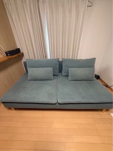 【IKEAソファ】ソーデルハムン フィーンスタ ターコイズ【廃盤カラー】