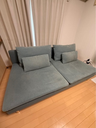 【IKEAソファ】ソーデルハムン フィーンスタ ターコイズ【廃盤カラー】