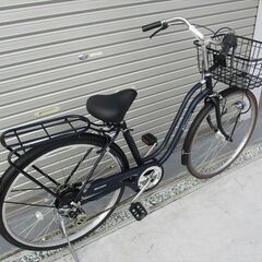 E517　★限定特価★ 中古自転車 マルイシ　POT POURRY【26インチ　ネイビー6段　LEDオートライト 】の画像
