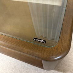 カリモク　木製　ローテーブル　キャスター付きの画像