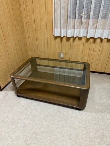 【最終お値下げ】カリモク　木製　ローテーブル　キャスター付き