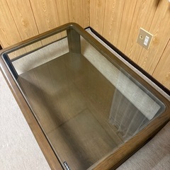 カリモク　木製　ローテーブル　キャスター付きの画像