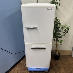 I624 🌈 ジモティー限定価格！ 人気のレトロデザイン♪ e angle 冷蔵庫 (149L) ⭐ 動作確認済 ⭐ クリーニング済の画像