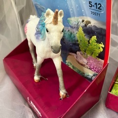 ユニコーン 人形 フィギュア 白黒2個セット　Schleich bayalaの画像