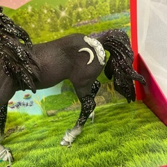 ユニコーン 人形 フィギュア 白黒2個セット　Schleich bayalaの画像