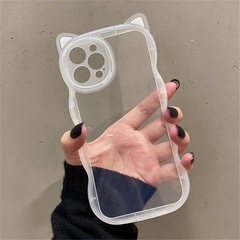 新品！iphone15pro ケース 韓国 可愛い 猫耳 透明 カラフル スマホケース スマホカバー あいふぉん15pro ケース iphone ケース シンプル ソフトシェル 薄型 耐衝撃 全面保護 アイフォン15pro ケース 携帯カバー 携帯ケース 人気iphone ケース ランキングの画像