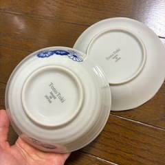 ⑦2枚　和皿　ピンク　青の画像