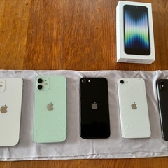 iPhone5台　iPhone 12 64GB二台　SE第三世代64GB二台　iPhone X 64GB一台の画像