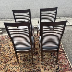 ハイバックチェア　ダイニングチェア　4脚セットの画像
