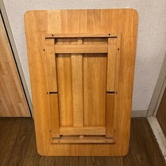 大きめ　木製ローテーブル　折りたたみの画像