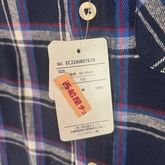 【新品】 チェックシャツ 100cm 青の画像