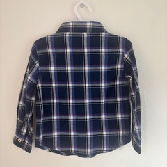 【新品】 チェックシャツ 100cm 青の画像