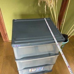 押入れ収納ケース「洗浄済み」3段引き出しプラスチックケース　の画像
