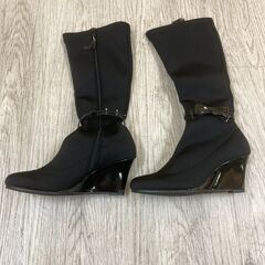 POUDLE PAPPET 黒　ブラック　ブーツ　22.5cmの画像