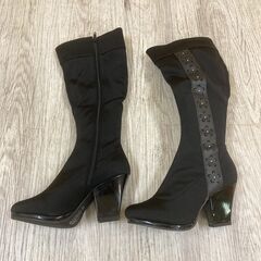 POUDLE PAPPET 黒　ブラック　ブーツ　22.5cmの画像
